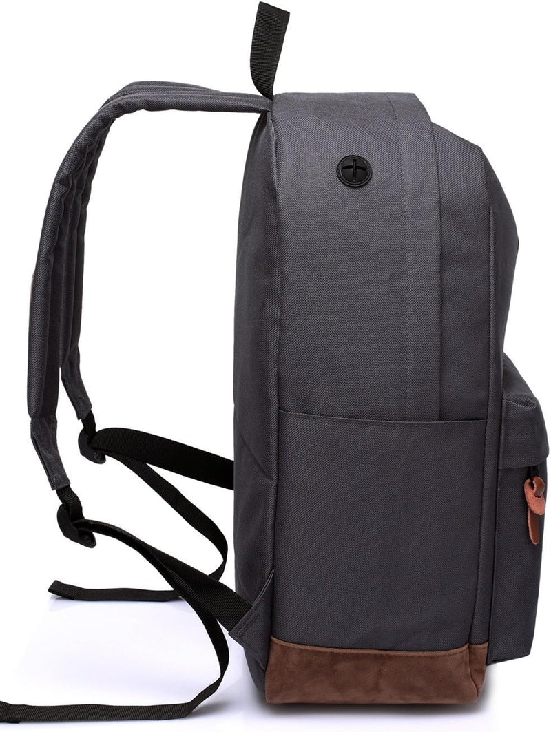 VASCHY Men's Backpack, Women's Waterproof School Bag, Boy Girl Computer 15.6 Inch Vintage for School, College, Work, Travel, Leisure
