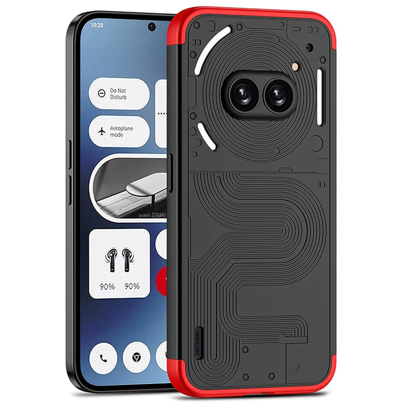 For Nothing Phone 2a / 2a Plus Case, 360 Degree Full Body Hard Plastic Material Protective Back Cover, Detachable Split Slim Fit Shockproof Casing, Anti-Scratch Bumper Mobile Case