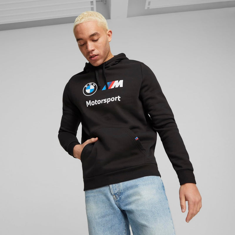 mens Bmw M Motorsport Essentials Fleece Hoodie Hooded Sweatshirt - Black