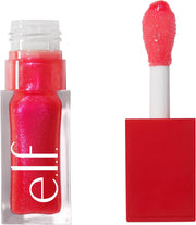 e.l.f. Glow Reviver Lip Oil, Nourishing and Hydrating with High-Shine Glimmer Finish & Sheer Wash Of Color, Minty Scent, Non-Sticky, Vegan & Cruelty-free, Candy Coded - Hot Pink 7.39 ml (Pack of 1)
