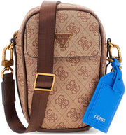 Mens Milano Crossbody Micro Handbag - Beige/Brown