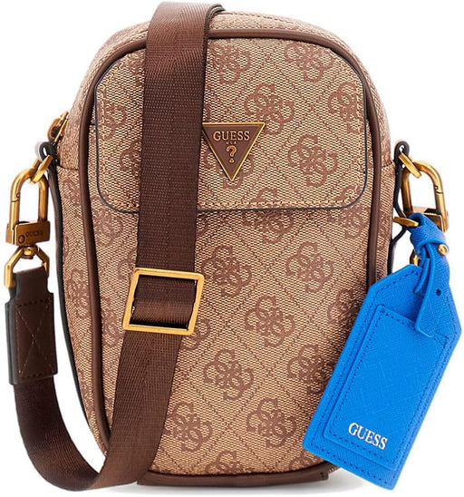 Mens Milano Crossbody Micro Handbag - Beige/Brown