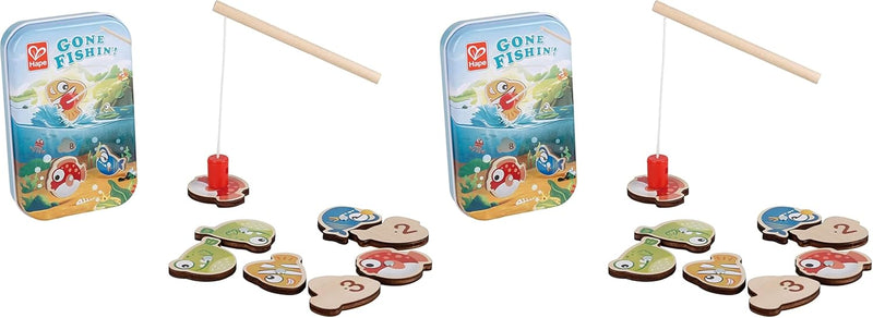 Hape Gone Fishin' Magnetic Fishing Game Travel-Friendly Toy 8 Numbered Fish & Rod Interactive Play for Kids Develops Motor Skills & Math Concepts Travel Toy Magnet Toy Pocket Toys 2Y+ - S (Pack of 2) Gone Fishin