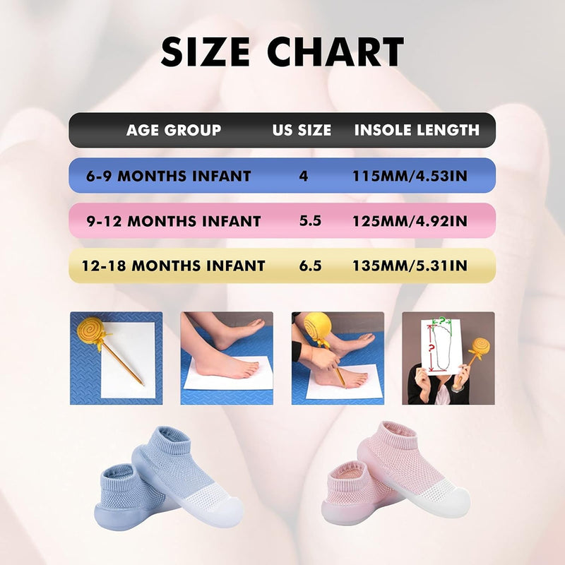Baby Toddler Non-Skid Sock Shoes Indoor Slipper Breathable Cotton Mesh Lightweight Sole Infant Boy Girls Kids Children