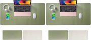 SKY-TOUCH Mouse Pad Large 80x40cm, Leather Computer Pad Office Desk Mat Extended Gaming Mouse Pad, Non-Slip Waterproof Dual-Side USe Desk Mat Protector, Red/Black - Green/Silver 80 x 40 Ø³Ù (Pack of 2)