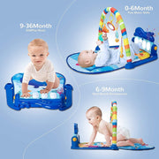 Baybee Piano Play Gym Mat for Babies 0-12 Months - Activity Playgym With 5 Hanging Toys & Rotatable Piano Bedding Set Crawling Mat