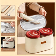 Stainless Steel Round Bento Lunch Box, 4 Pcs Separate Stackable Lunch Containers with Insulated Bag, Microwave Safe, for Adults, Kids, Men & Women