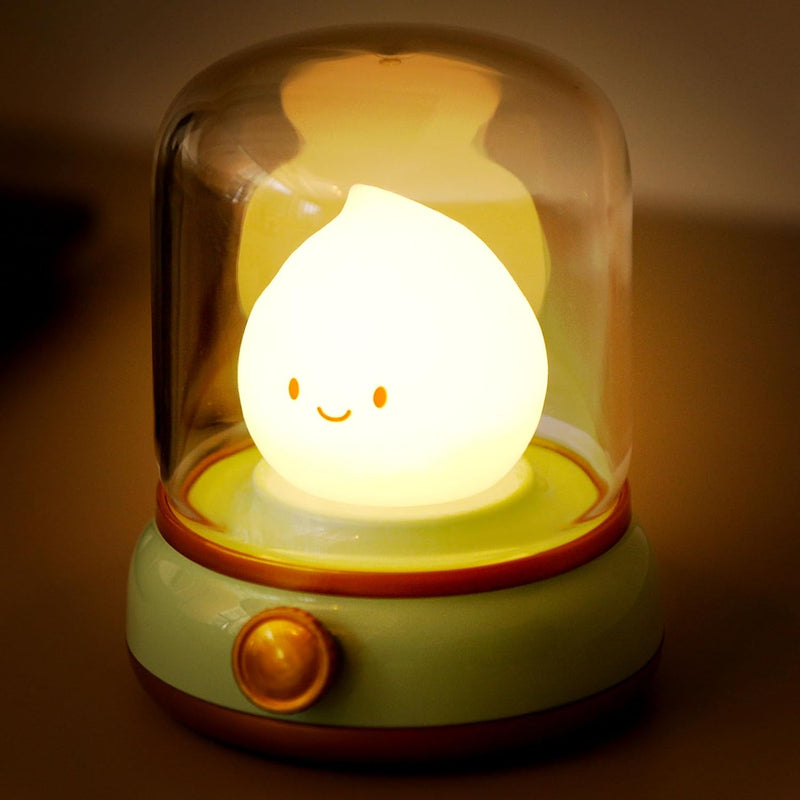 WANIDEA Cute Chibi Flame Lamp, Anime Cozy Lights, Retro Rechargeable Night Light, Decor, Cute Desk Accessories, Gifts