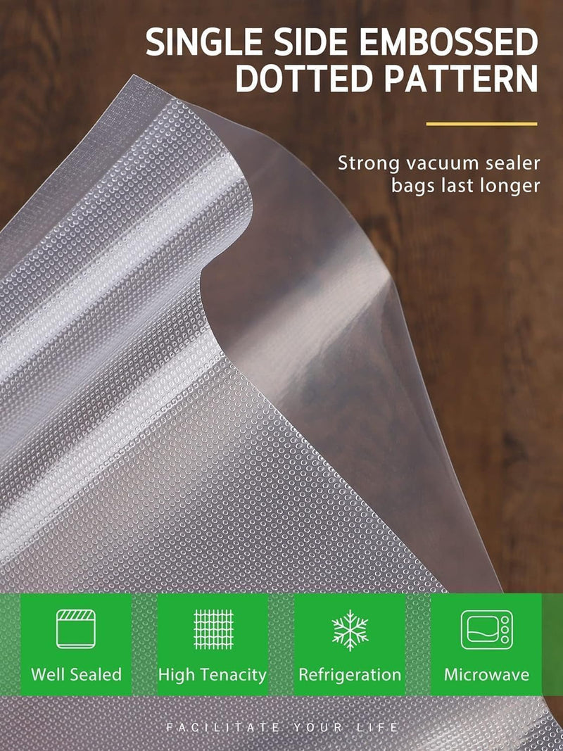 SKY-TOUCH 3 Rolls Vacuum Sealer Bags for Food, Thickened Puncture Prevention Food Saver BPA Free for Sous Vide cooking Microwave Freezer Storage (15x500cm, 22x500cm, 28x500cm)