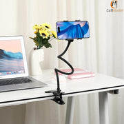 Metal 360 Degree Flexible Portable Foldable -Lazy Stand Bracket Cell Phone Holder/Gooseneck Long Arm Clip Mobile Stand for Table Mobile Stand for Bed Office