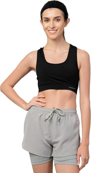 Women's PS CNS Regular Fit Dry-Fit Gym & Training Sports Bra - BLACK