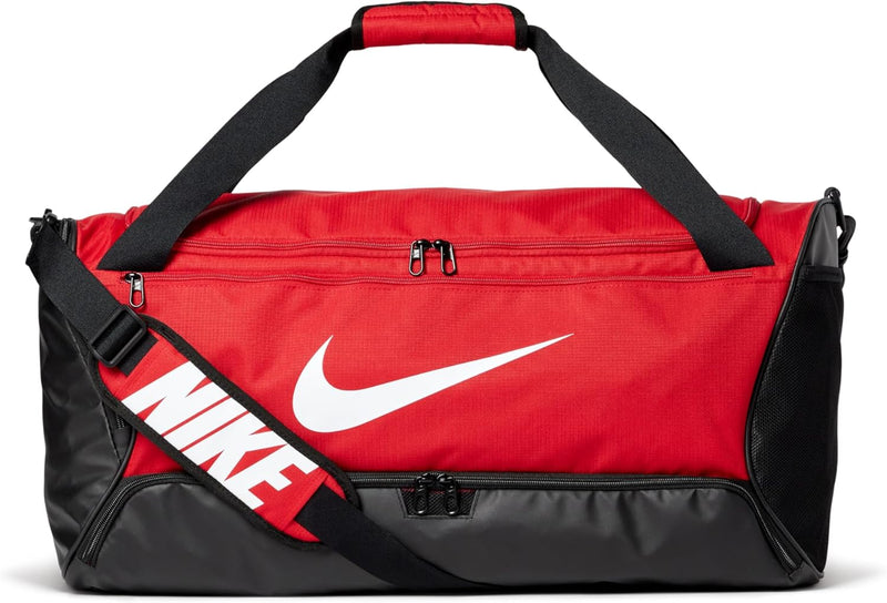 Nike Brasilia Medium Duffle 9.5 60L Duffel Bags For Unisex University Red/Black/(White) 1Size