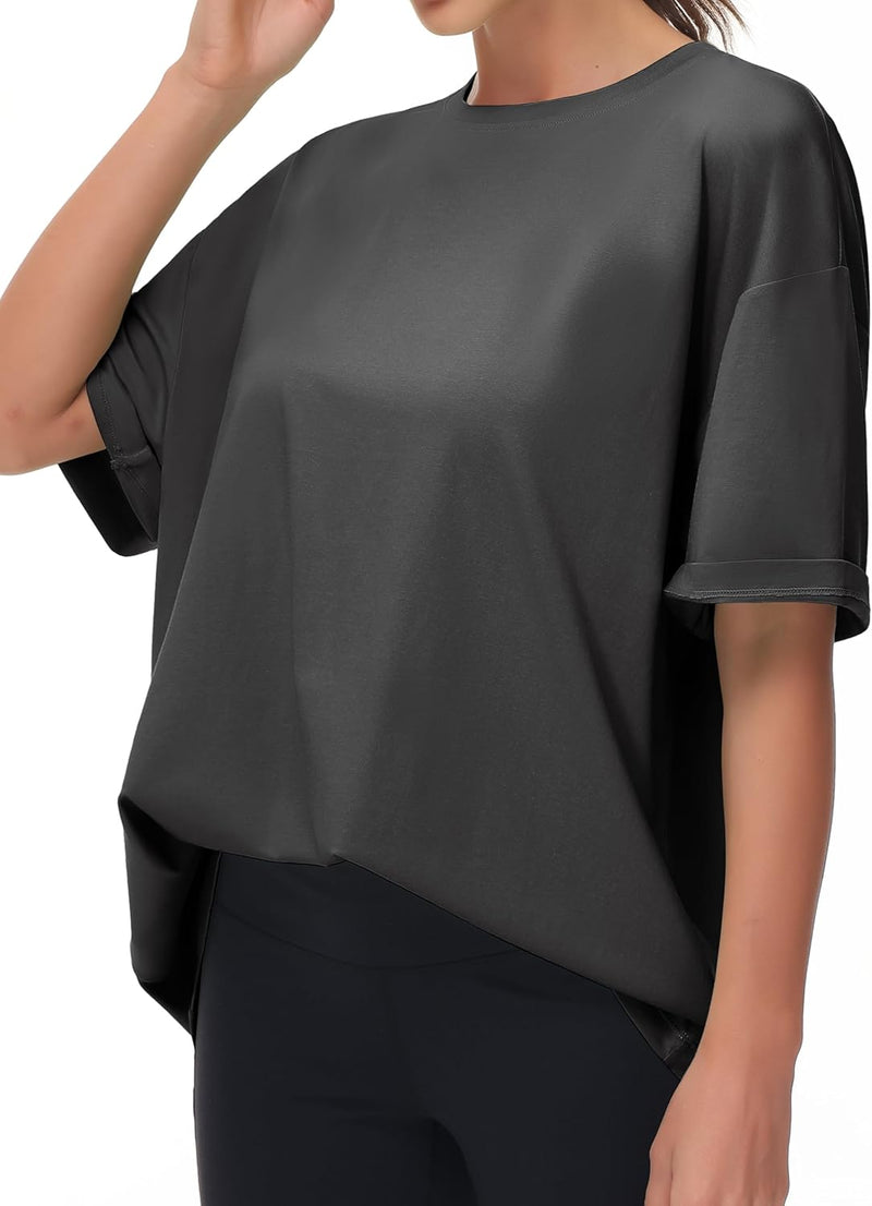 THE GYM PEOPLE Women's Casual Oversized T-Shirts Summer Crewneck Short Sleeve Workout Basic Tee Tops