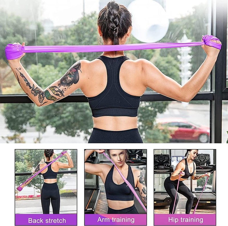 Latex Resistance Exercise Band 5Pcsexercise Bands For Physiotherapy, Strength Training & Fitness Workouts, Pilates, Stretching And Yoga Physical Therapy Fitness