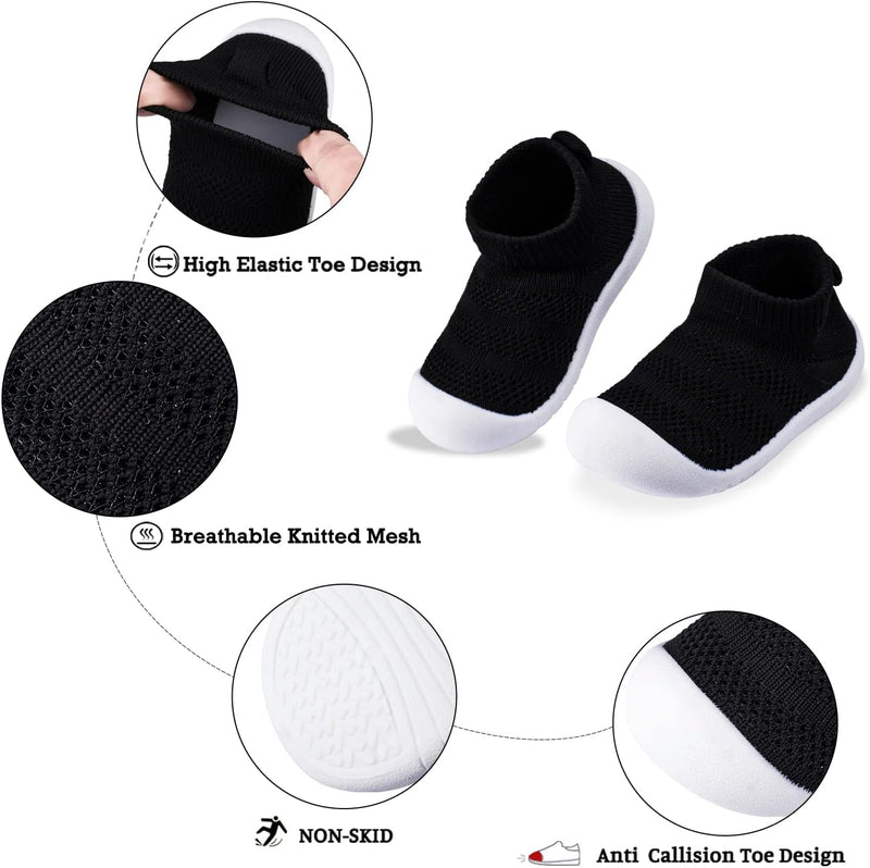 Baby Toddler Non-Skid Sock Shoes Indoor Slipper Breathable Cotton Mesh Lightweight Sole Infant Boy Girls Kids Children