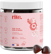 Glow Hair Skin & Nails Vegan Vitamin Gummies 2000% Dv Biotin With Zinc, Selenium & Efficient Plants Hair Growth, Stronger Nails & Healthy Skin 60 Vegan Gummies Delicious Natural Raspberry