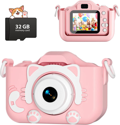 Kids Camera Toys for 6+ Year Old Boys/Girls, Kids Digital Camera for Toddler with 1080P Video, Chritmas Birthday Festival Gifts for Kids, Selfie Camera for Kids,(Pink)
