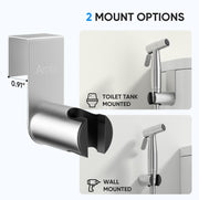 Arofa Handheld Bidet Sprayer for Toilet-Adjustable Water Pressure Control with Bidet Hose for Feminine Wash, Stainless Steel Brushed Nickel Cloth Diaper Bidet Toilet Sprayer for Baby Wash