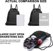 Showay Basketball Backpack, Foldable Soccer Backpack Gym Bag Sackpack Sports Sack with Detachable Ball Mesh Bag for Volleyball Baseball Yoga, Black