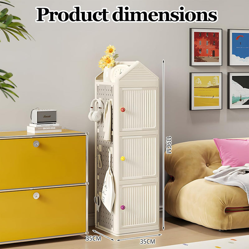 Kids Rotating Bookshelf Tower 3 Tier,360 Display Spinning Bookcase,Kids Bookcase Corner Storage, Book Shelf Organizer for Bedroom, Living Room