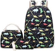School Bag for Kids, Boys Girls Backpack with Lunch Box Pencil Case Toddler Kindergarten School Bookbag Set (Pink B) - Black