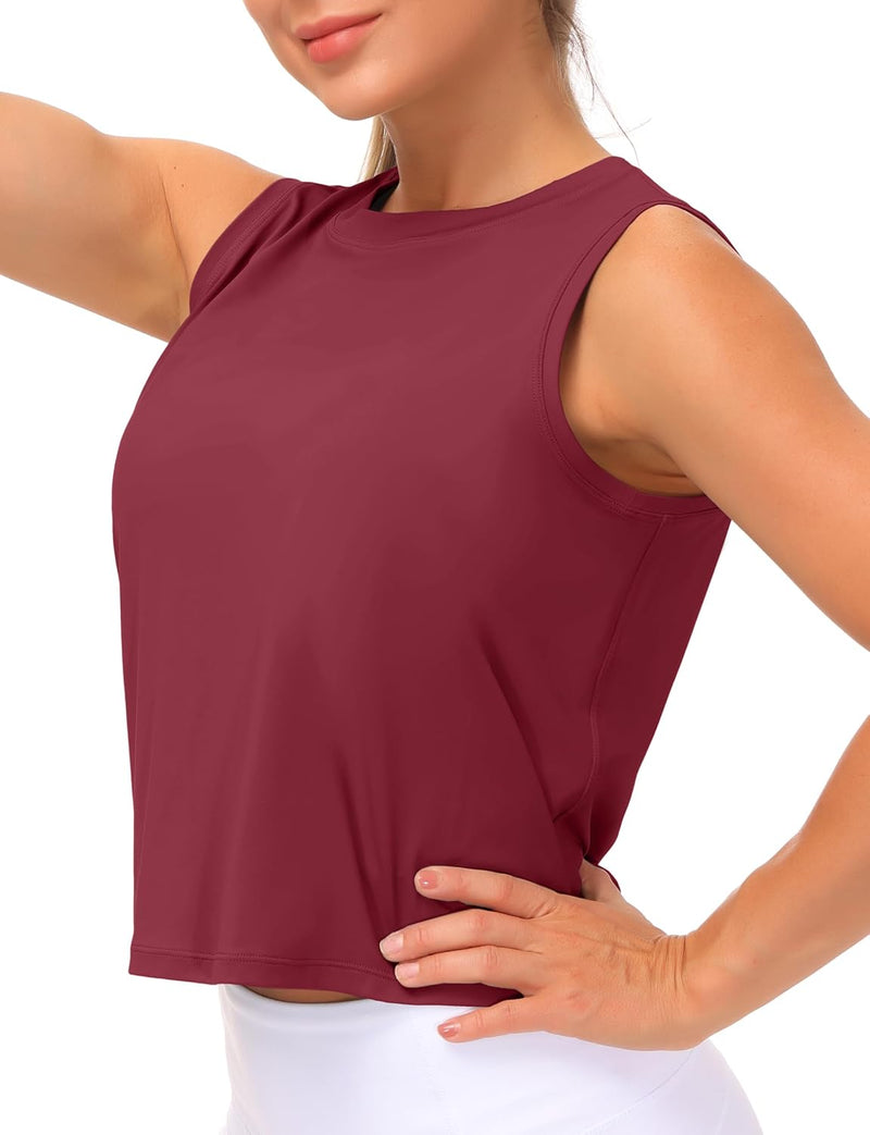 THE GYM PEOPLE Ice Silk Workout Tops for Women Quick Dry Muscle Gym Running Shirts Sleeveles