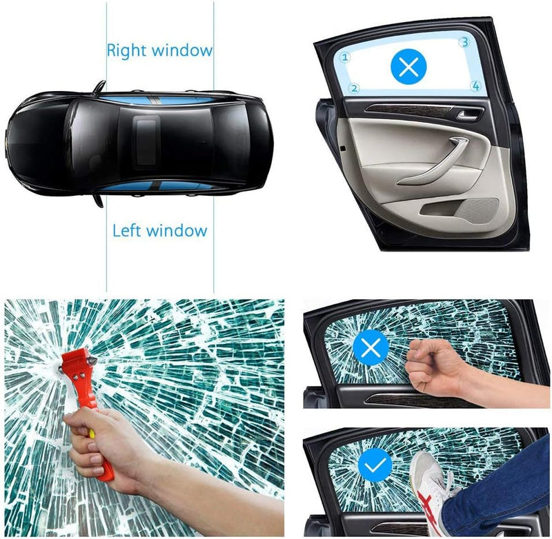 WONDER POINT Premium Car Glass Breaker with Seat Belt Cutter - Automotive Safety Hammer - Emergecy Escape Tool, Car Autoaccessory Metal Window Hammer, Vehicle Hard Aluminium Alloy Head Design
