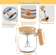 Self Stirring Coffee Mug with Lid,400ML Electric Mixing Cup Self Stirring Coffee Mug High Borosilicate Glass Mixing Coffee Mug Rotating Home Office Stirring Cup Suitable for Coffee/Milk/Protein Powder