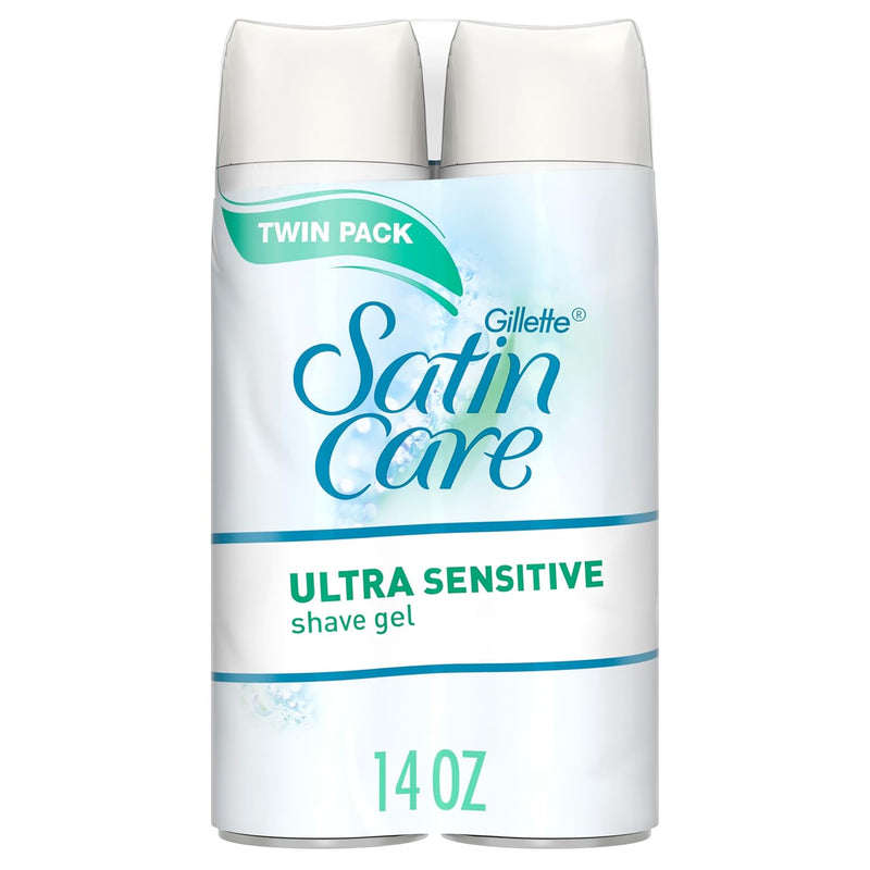 Gillette Venus Satin Care Women's Shave Gel, Ultra Sensitive, 7 Ounce, Pack of 2