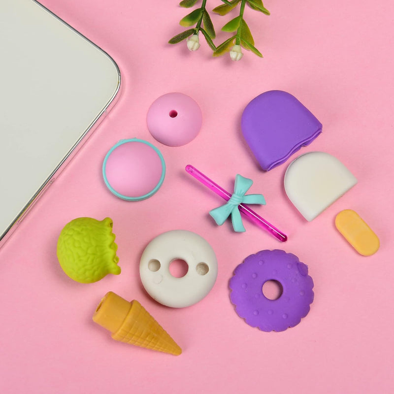 16 Pcs Food Erasers for Kids, 3D Cute Mini Ice Cream Donut Take Apart Erasers, Cool Fun Puzzle Desk Pet Erasers for Girls