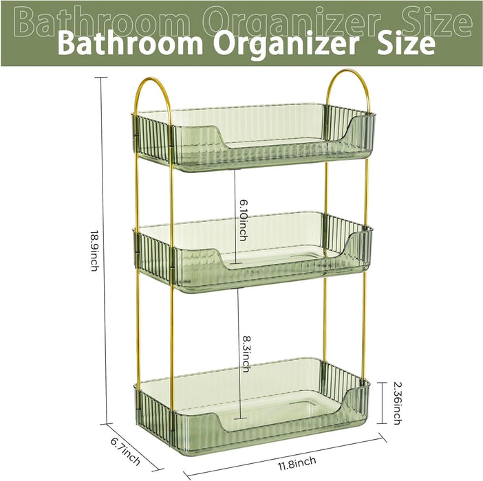 U-HOOME Bathroom Counter Organizer, Countertop Organizer and Storage,Bathroom Shelf Organizer,Cosmetics Skincare Shelf Organizer,Makeup Organizer Perfume for Dresser Vanity Tray, Spice Rack (Clean3)