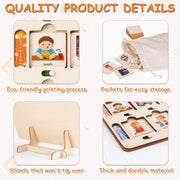 Wooden Visual Schedule for Kids Chore Chart, Morning Bedtime Daily Routine Chart for Toddlers, Autism Learning Materials for Homeschool Classroom,76 Wooden Cards.