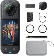 X5 - Waterproof 8K 360 Action Camera, Leading Low Light, Invisible Selfie Stick Effect, Rugged and Replaceable Lens, 3-Hour Battery, Triple AI Chip Design, UAE Version - Essentials Bundle