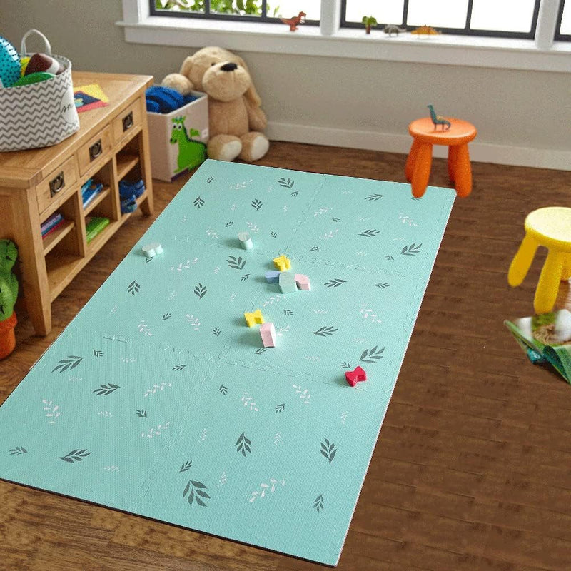 Bumble & Bird - Baby Play Mat - Motor Skills - Educational Mat - Non-Toxic EVA Foam - Waterproof - Easy to Clean - Easy to Store - 6pcs - 60cm x 60cm x 1.2cm - Leaves
