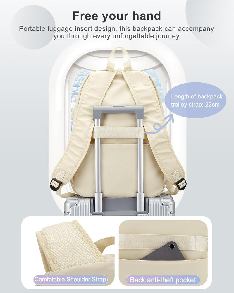VECAVE Lightweight Casual Laptop Backpack Purse for Women,Travel Backpack with laptop compartment