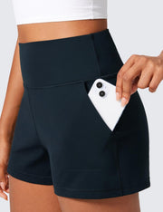 CRZ YOGA Butterlift Short de cintura alta para mujer para yoga Casual Lounge Workout con bolsillos Sin forro