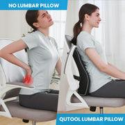 Lumbar Support Pillow for Office Chair Memory Foam Back Cushion for Back Pain Relief Improve Posture Large Back Pillow for Car, Computer Chair, Recliner Breathable Mesh Cover Double Adjustable Straps - Lumbar Pillow/Black 3D Mesh