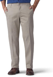 Lee Men's Extreme Motion Flat Front Regular Straight Pant - Pebble