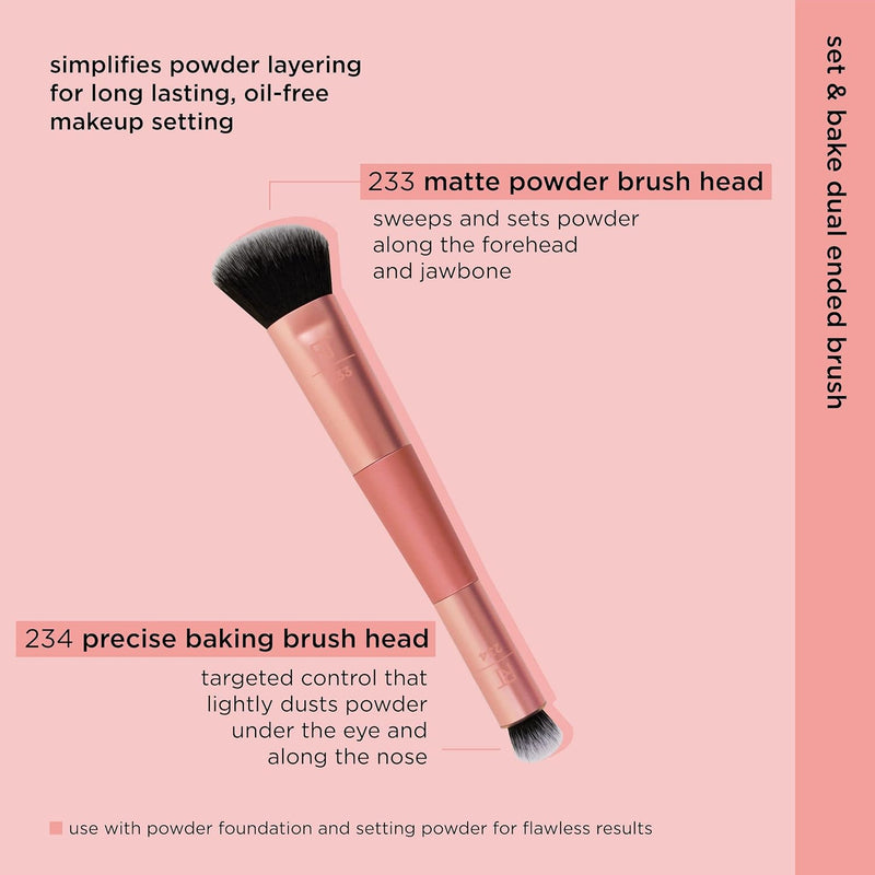 REAL TECHNIQUES Seamless Complexion Makeup Brush, Four Foundation, Primer, And Moisturizer, Makeup & Skincare Face Brush, Streakfree And Natural Finish, Orange, 1 Count