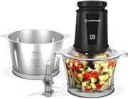Nutricook Multi Purpose Glass Chopper & Mincer, 500 W, 1.2L with 4 SS Blade detachable System, easy to clean, Pulse speed for precision, Ice Crushing, Anti Slip ring, 2 Yr Warranty, NC-CH1200 Black - XXL