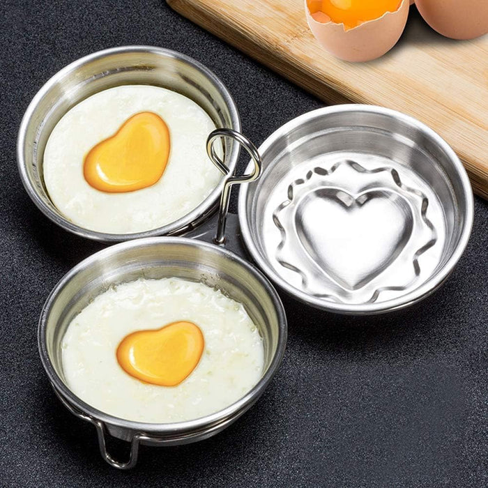 Azonee Stainless Steel Egg Poacher, 3-Cup Poached Egg Maker with Nonstick Surface, Round Egg Cooker Rings, Poaching Rack for Microwave and Stovetop, Egg Cooker for Perfect Breakfast