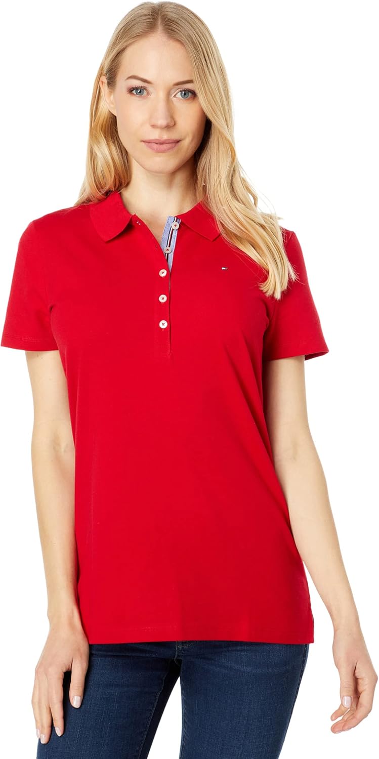 Women's Classic Short Sleeve Polo (Standard and Plus Size) - red