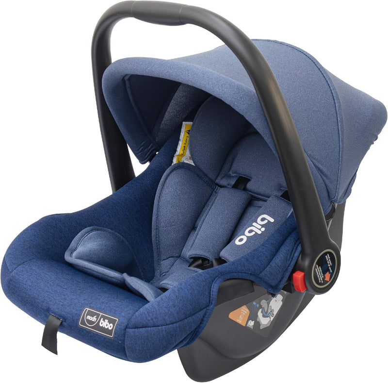 The Moon Brand Bibo Infant/Baby/Kids Travel Car Seat With Full Body Support Cushion Rear Facing Seat Carry Cot AdjUStable Canopy Suitable For 0 Months+0 13 Kg - Black - Blue