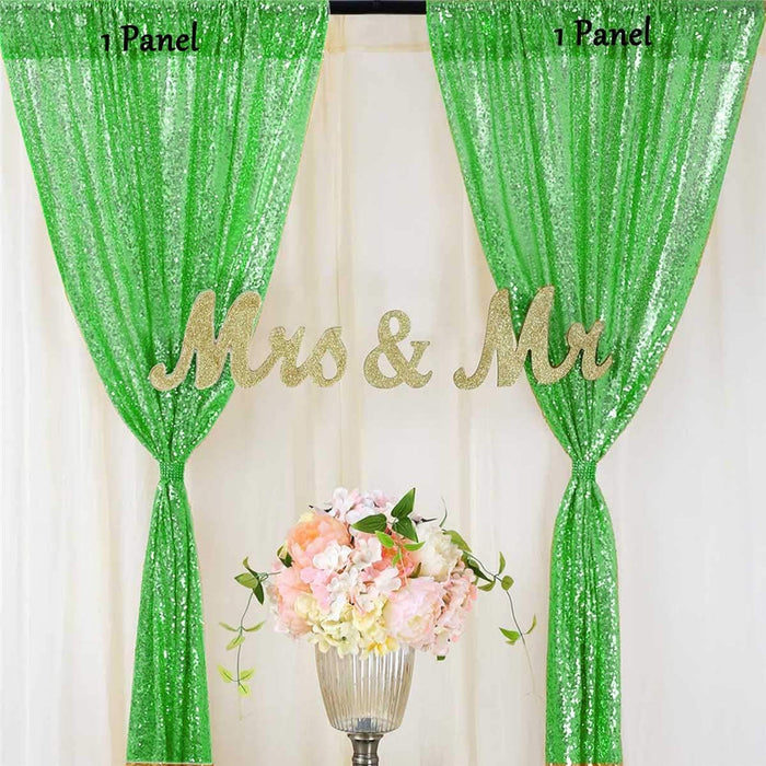 LQIAO 2 Panels Light Gold Sequin Backdrop Glitter Fabric for Wedding Birthday Parties Shimmer Wall-2x8ft