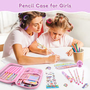 Unicorn Pencil Case,Cute Stationary Set for Girls,3D EVA School Large Capacity Pencil Pen Pouch for Kids,Stationery Set School Supplies,Back to School Gifts for Kids,Pink