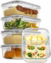 Vtopmart Glass Meal Prep Containers with Snap Lids (4pack 33oz, Grey) - 5pack 33oz/978ml with 2 Compartments