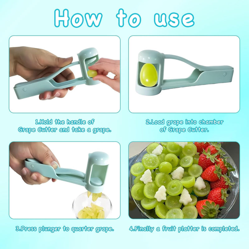 Grape Cutter, Strawberry Cutter, Slicer Tomato Cutter, Small Fruit Quarter Cutter, kitchen Gadgets for Vegetable Fruit Salad, Cake Decoration