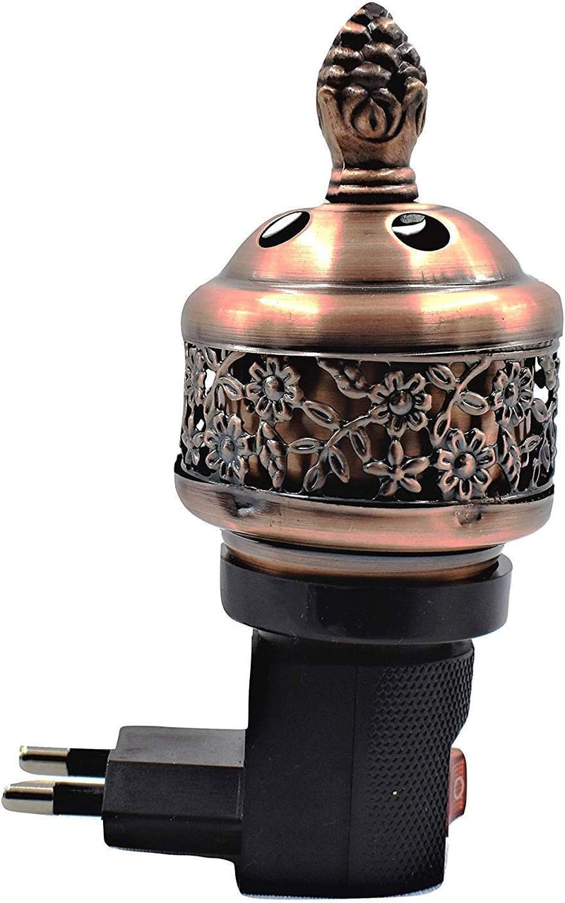 Buycrafty Electric Bakhoor Burner Mini Aroma Incense Burner Free Plug Oud Resin Frankincense Camphor Positive Energy Gift