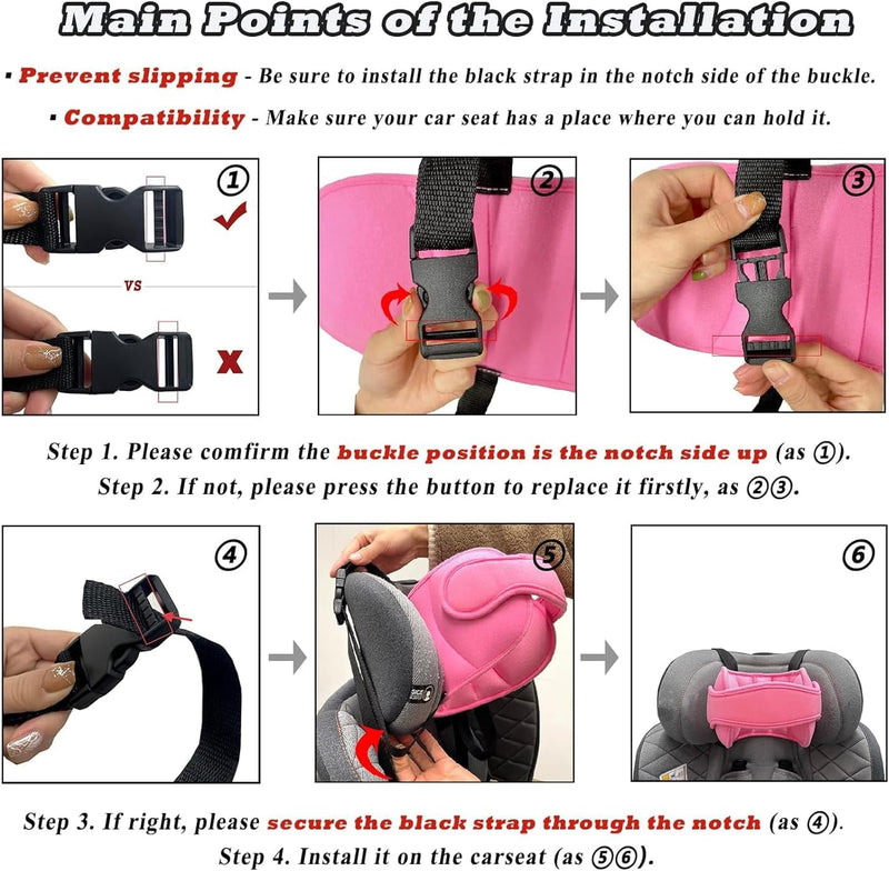 Baby Head Protector Car Seat,Car Seat Accessories for Kids,Car Safety Neck Pillows for Toddler Protection (gery)