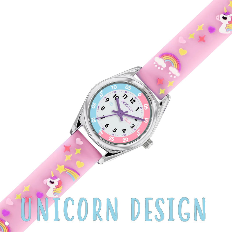 Tikkers Girls Analogue Classic Quartz Watch with silicone strap TK0145